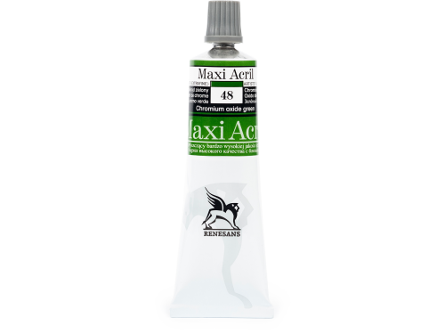 Acrylic paint Maxi Acril - Renesans - 48, chromium oxide green, 60 ml