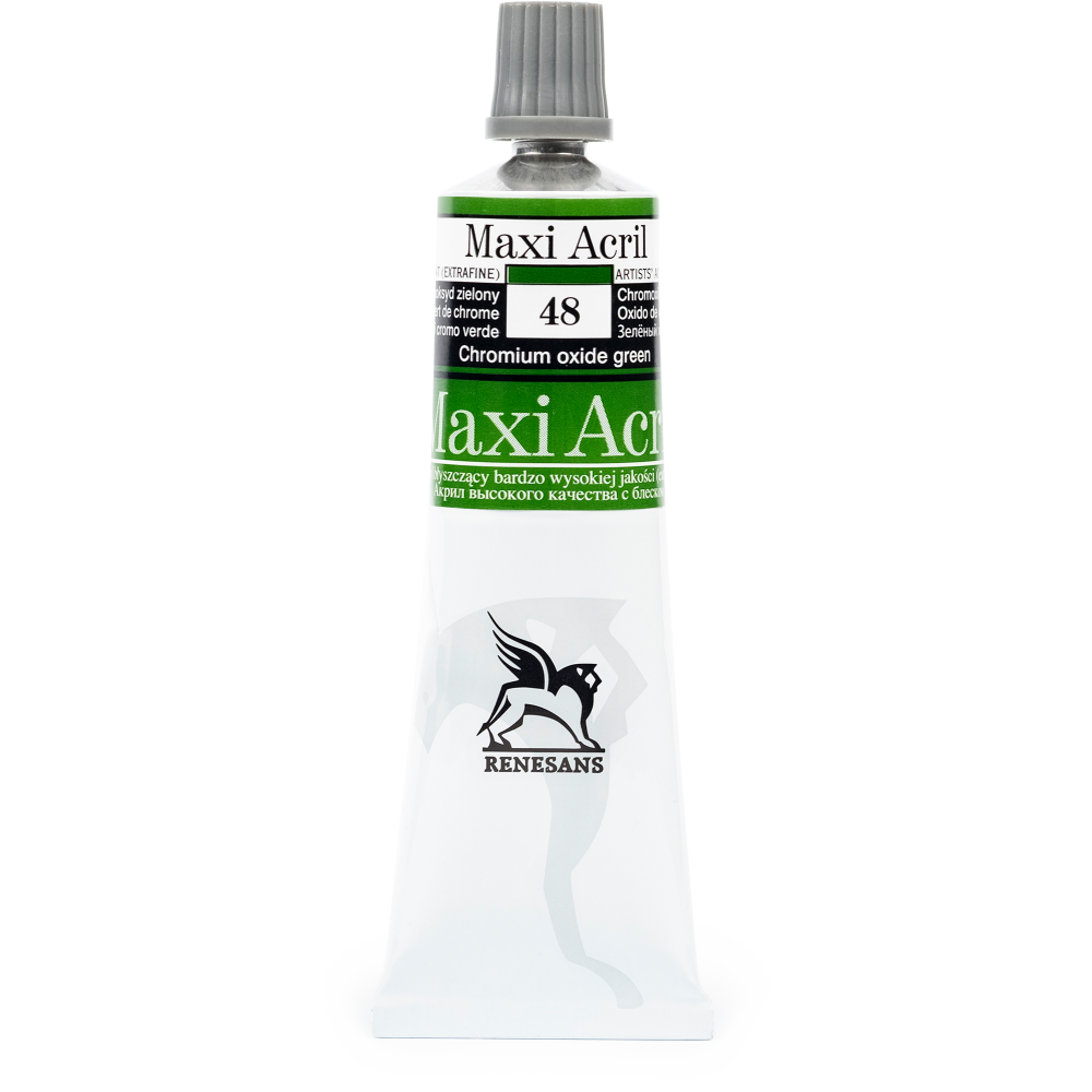 Acrylic paint Maxi Acril - Renesans - 48, chromium oxide green, 60 ml