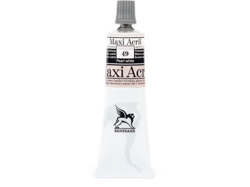 Acrylic paint Maxi Acril - Renesans - 49, pearl white, 60 ml