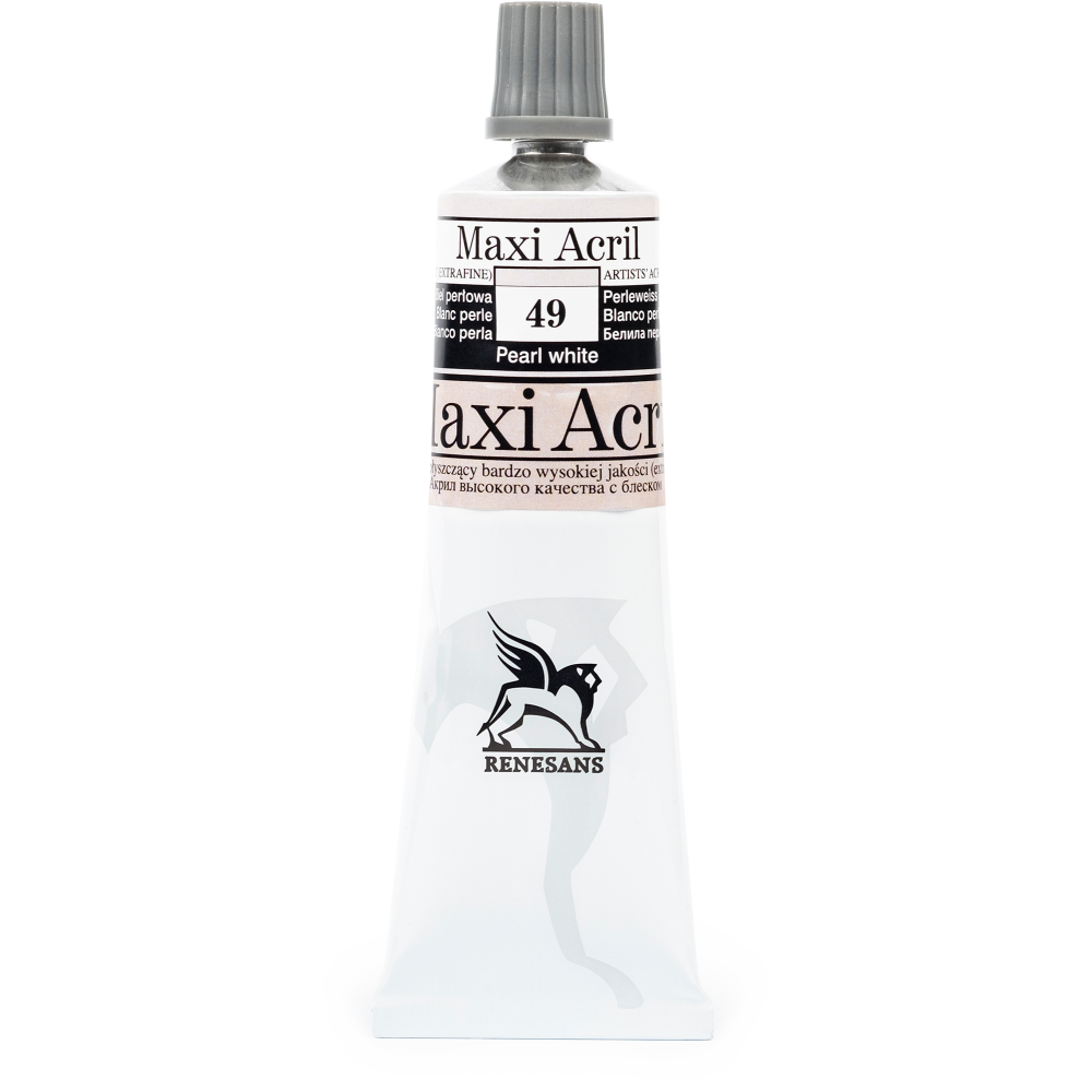 Farba akrylowa Maxi Acril - Renesans - 49, pearl white, 60 ml