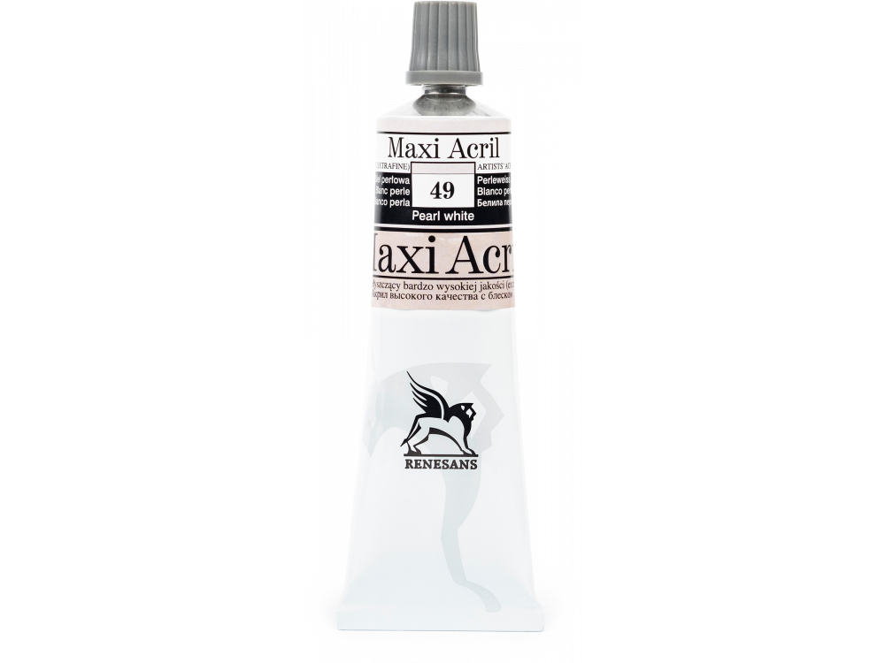 Farba akrylowa Maxi Acril - Renesans - 49, pearl white, 60 ml