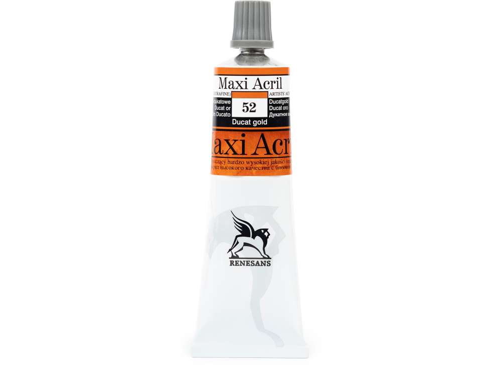 Acrylic paint Maxi Acril - Renesans - 52, ducat gold, 60 ml