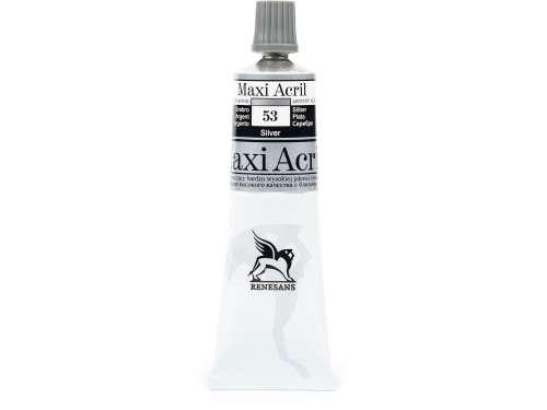 Farba akrylowa Maxi Acril - Renesans - 53, silver, 60 ml