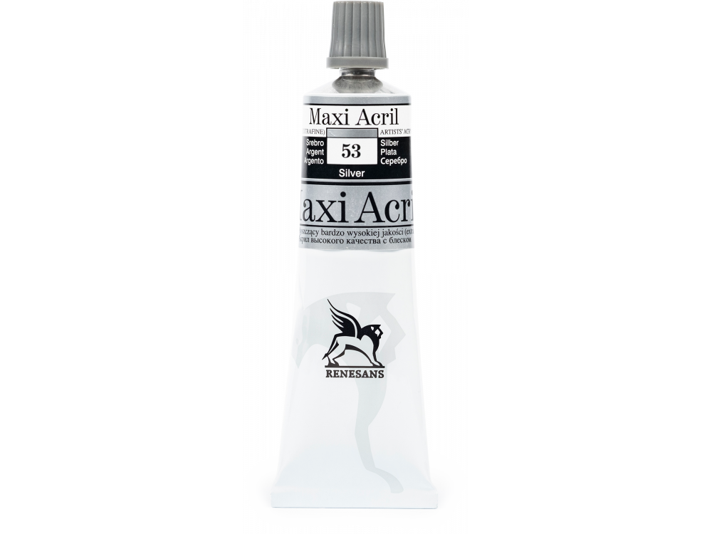 Farba akrylowa Maxi Acril - Renesans - 53, silver, 60 ml