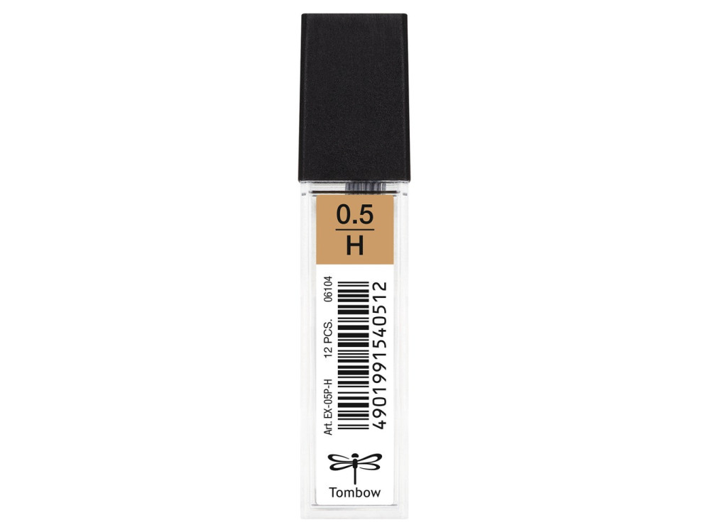 Mechanical pencil lead refills, 0,5 mm - Tombow - H, 12 pcs.