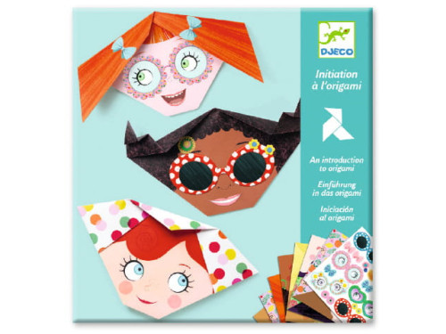 Set for origami - Djeco - Happy faces, 24 pcs