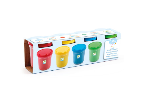 Set of play dough for kids - Djeco - 4 colors x 140 g
