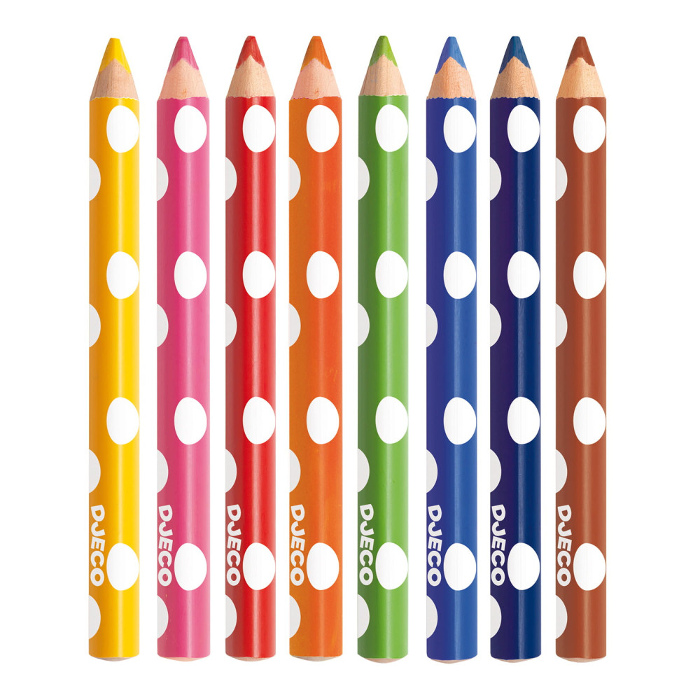 Set of colored pencils for kids - Djeco - 8 colors