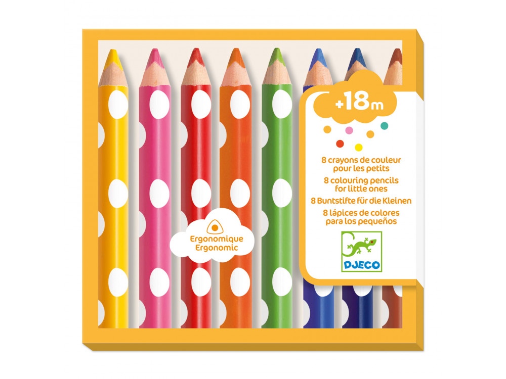 Zestaw kredek ołówkowych dla maluchów - Djeco - 8 kolorów