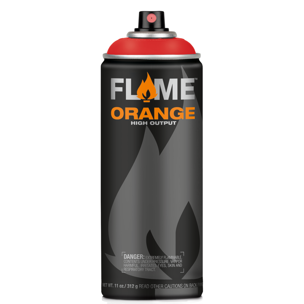Flame Orange acrylic spray paint - Molotow - 304, Signal Red, 400 ml