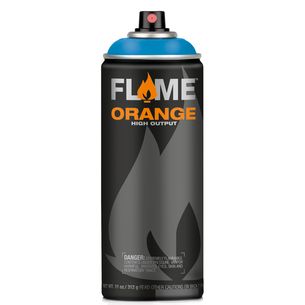 Flame Orange acrylic spray paint - Molotow - 511, Crazy Blue, 400 ml