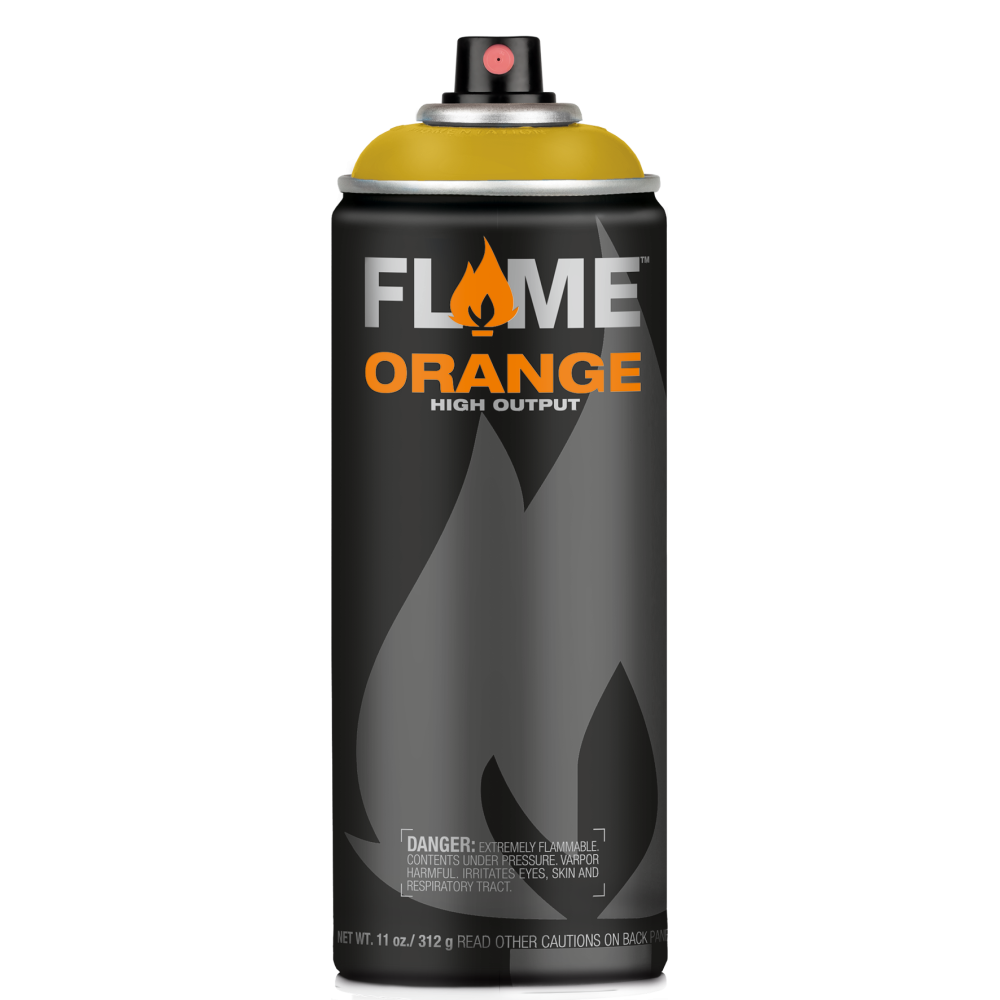 Flame Orange acrylic spray paint - Molotow - 625, Mustard, 400 ml