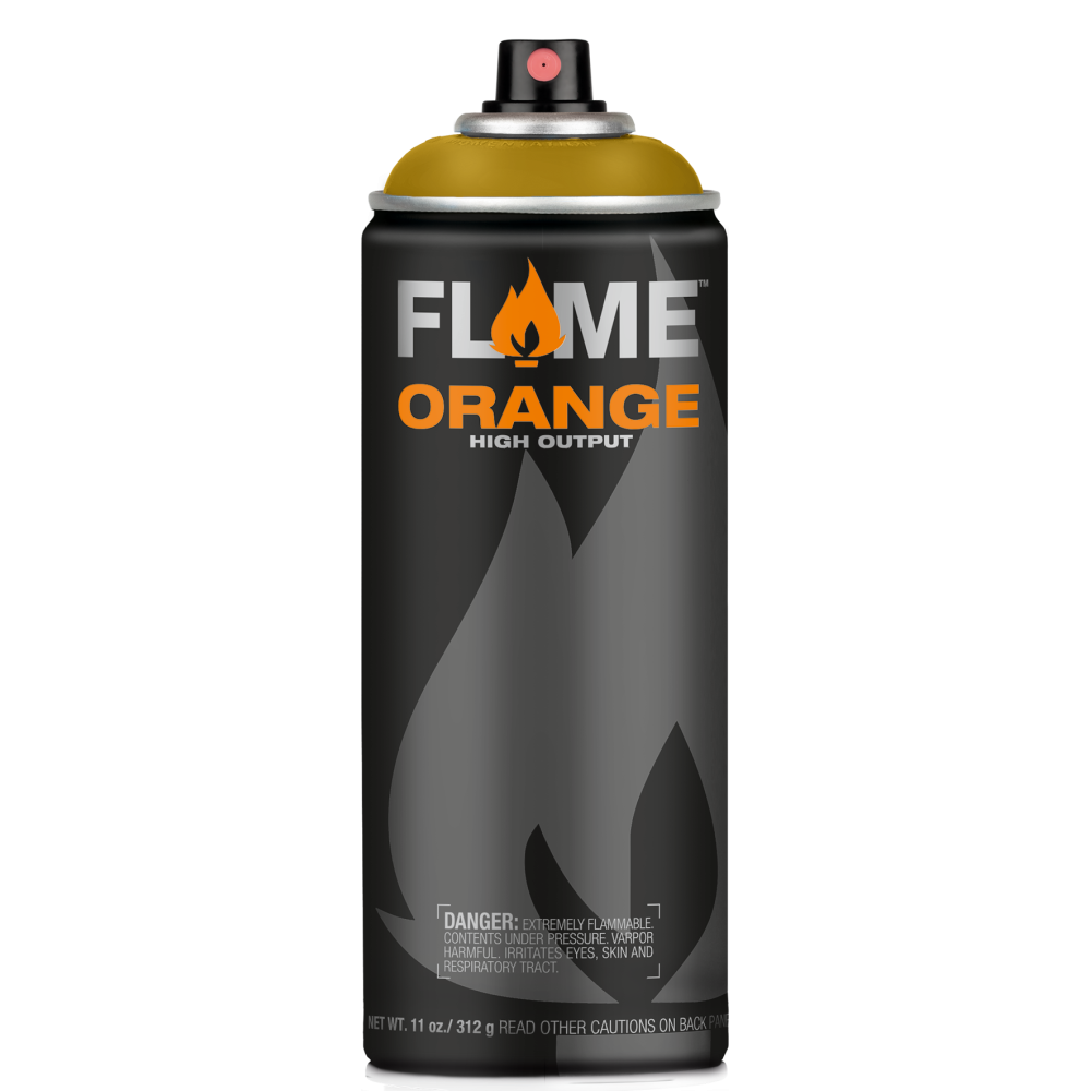 Farba akrylowa w sprayu Flame Orange - Molotow - 631, Mustard Dark, 400 ml