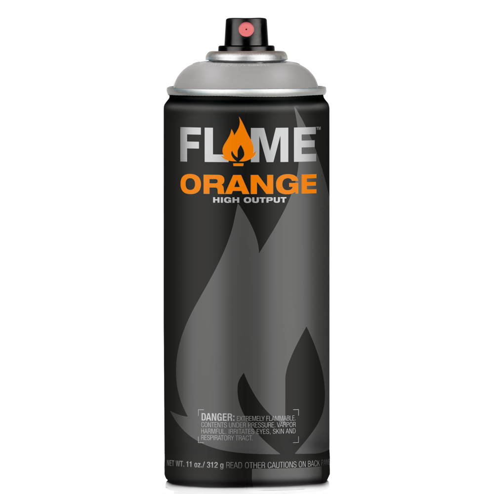 Flame Orange acrylic spray paint - Molotow - 836, Middle Grey Neutral, 400 ml