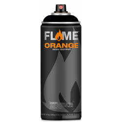 Flame Orange acrylic spray paint - Molotow - 901, Thick Black, 400 ml