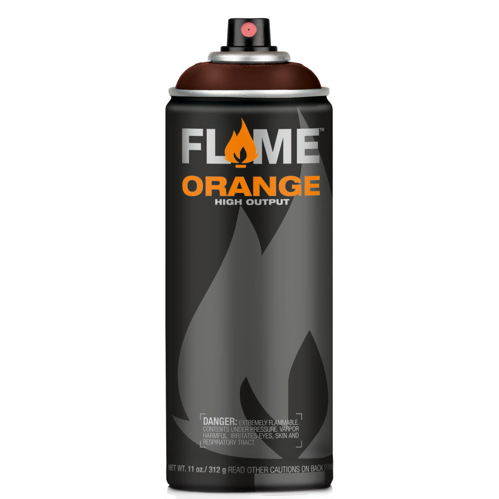 Flame Orange acrylic spray paint - Molotow - 710, Chocolate, 400 ml