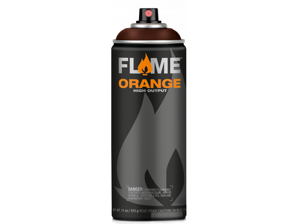 Flame Orange acrylic spray paint - Molotow - 710, Chocolate, 400 ml