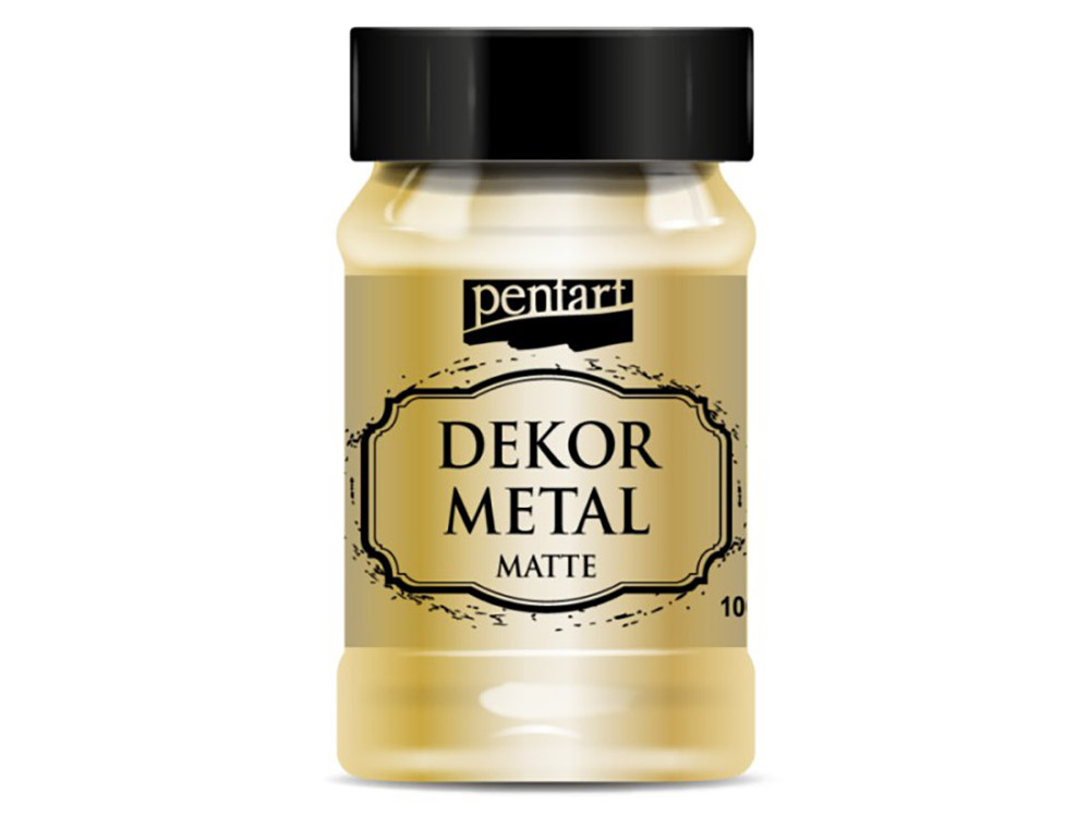 Farba do mebli Dekor Metal - Pentart - złota, 100 ml