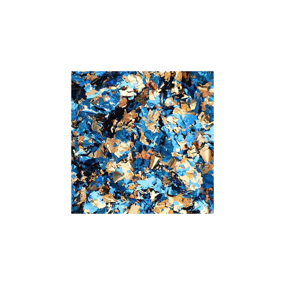Folia do złoceń w płatkach Colored Flakes - Pentart - niebiesko-złota, 100 ml
