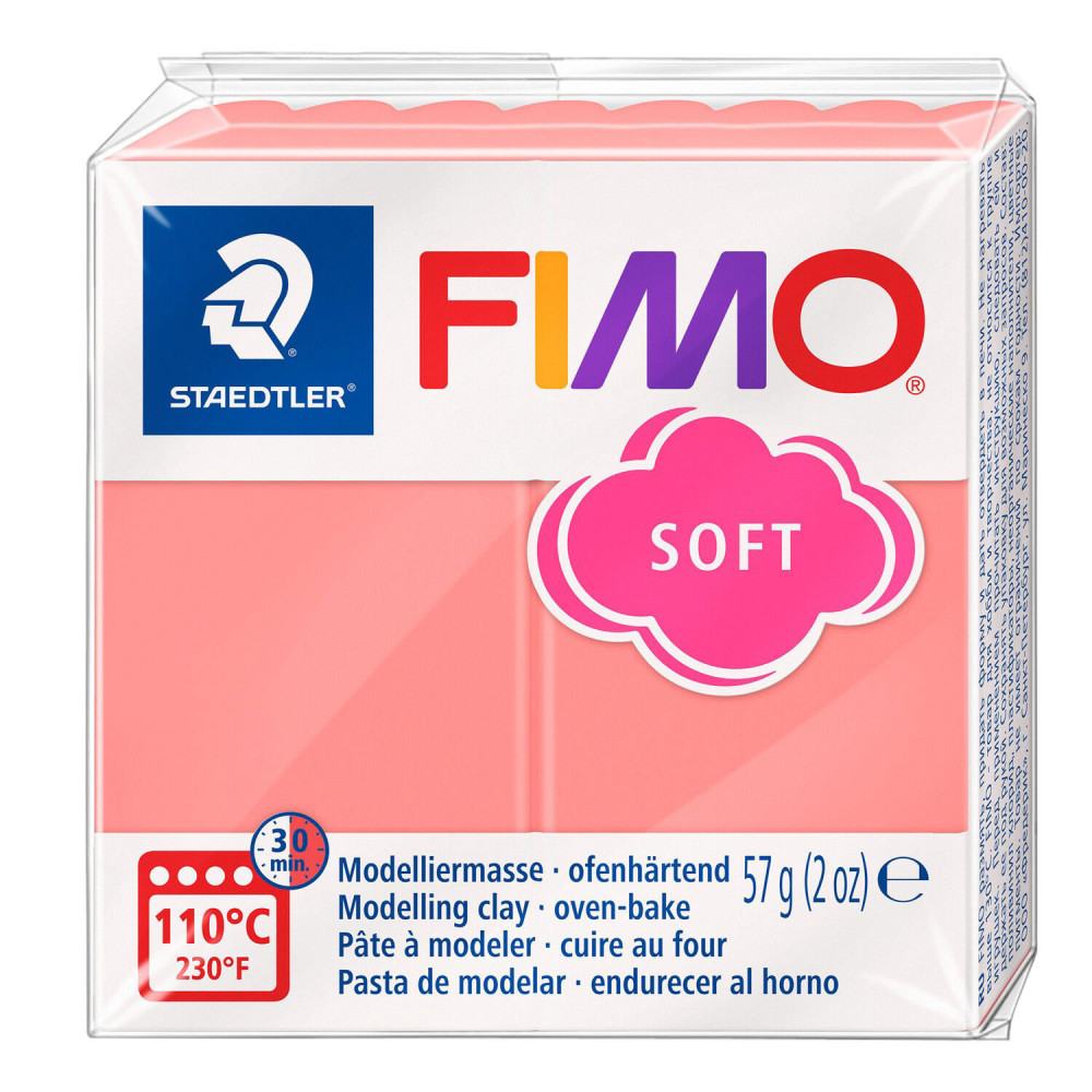 Masa termoutwardzalna Fimo Soft - Staedtler - różowy grejpfrut, 57 g