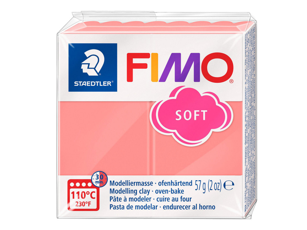 Masa termoutwardzalna Fimo Soft - Staedtler - różowy grejpfrut, 57 g