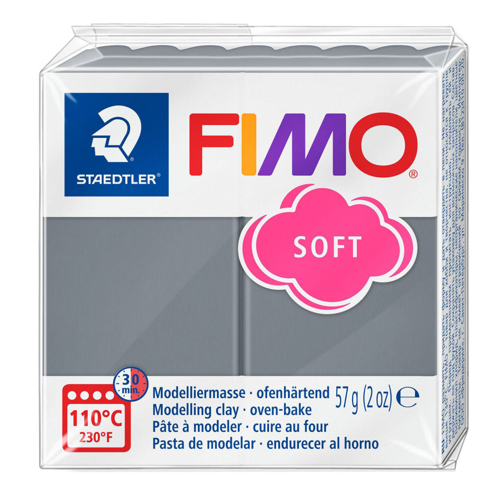 Masa termoutwardzalna Fimo Soft - Staedtler - ciemnoszara, 57 g