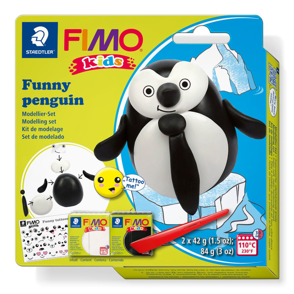 Fimo Kids modelling clay set - Staedtler - Funny Penguin, 2 x 42 g