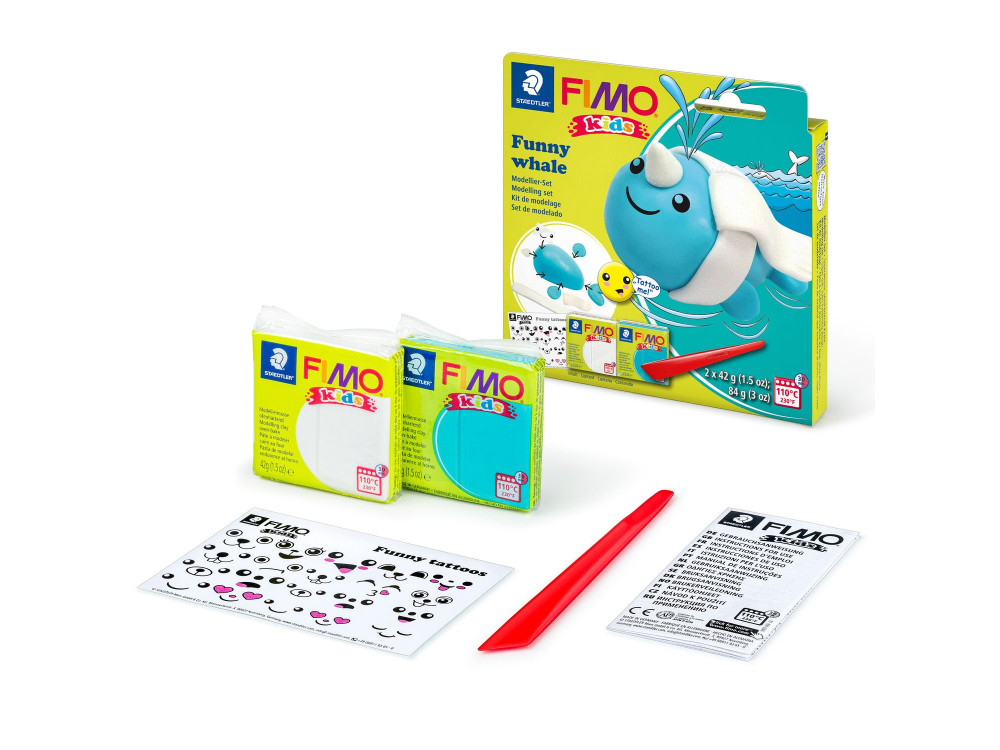 Fimo Kids modelling clay set - Staedtler - Funny Whale, 2 x 42 g