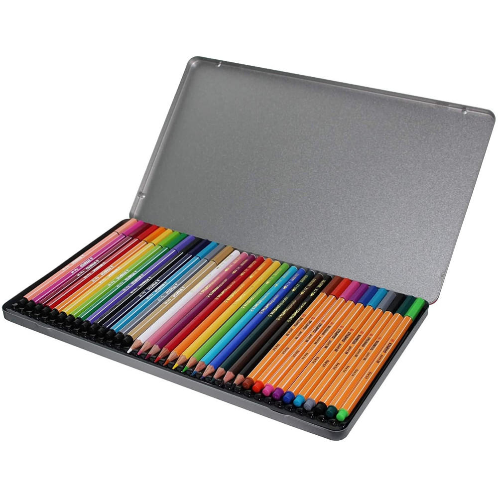 Drawing set in metal box - Stabilo - 36 pcs.