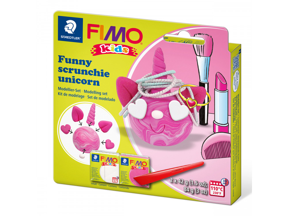 Fimo Kids modelling clay set - Staedtler - Funny Scrunchie Unicorn, 2 x 42 g