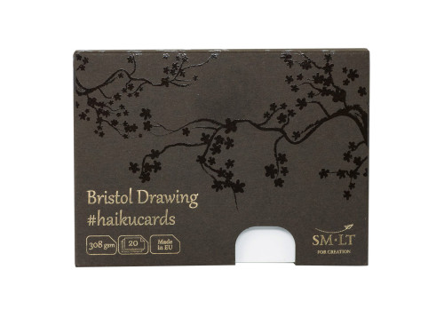 Watercolor cotton paper Haiku Cards - SM-LT - white, 14,7 x 10,6 cm, 308 g, 20 sheets