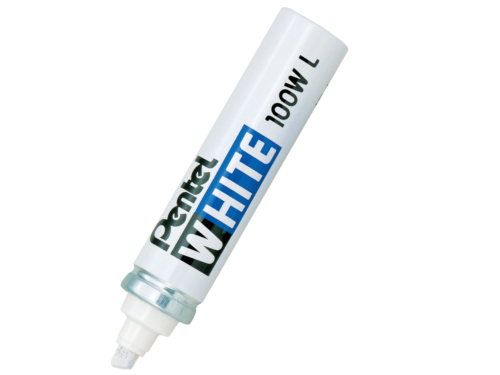 Oil Marker 100WL - Pentel - white, chisel tip, 6,5 mm