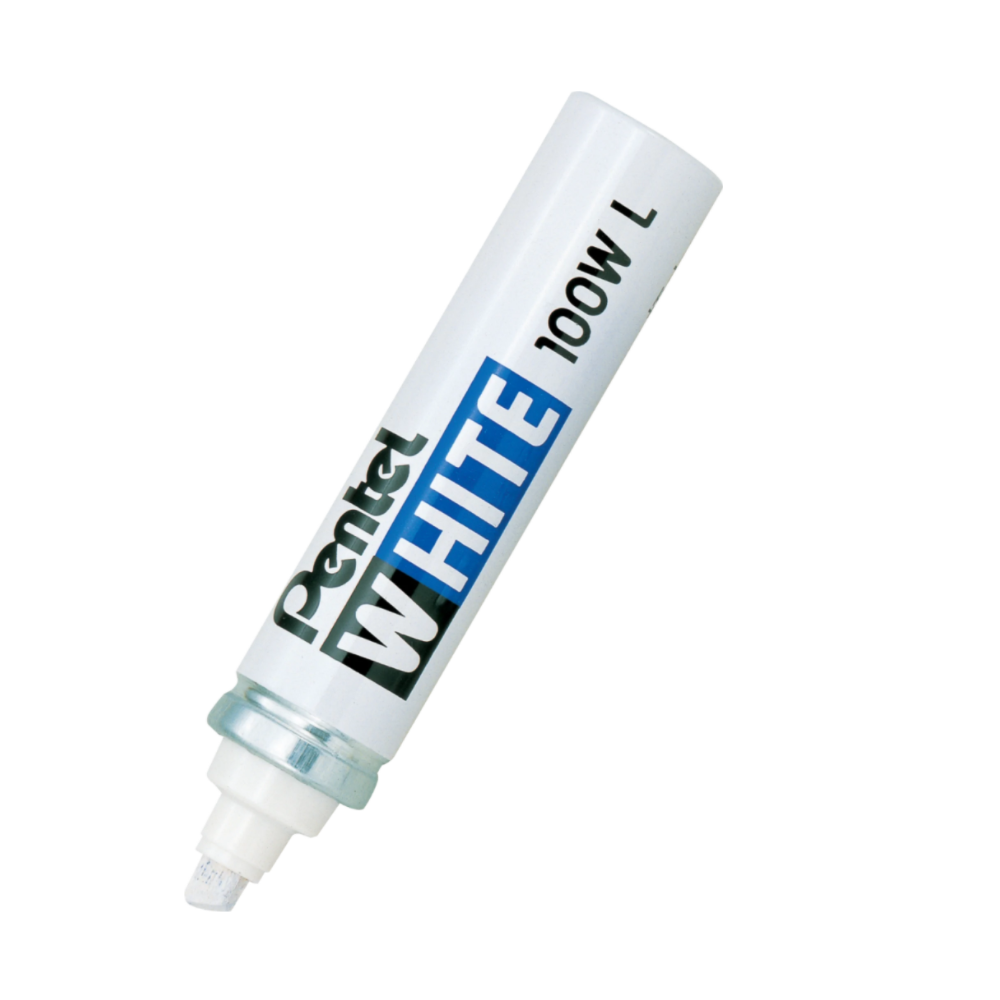 Oil Marker 100WL - Pentel - white, chisel tip, 6,5 mm
