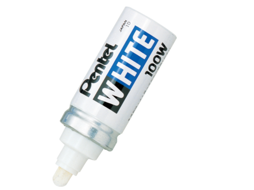 Oil Marker 100W - Pentel - white, short, 5,5 mm