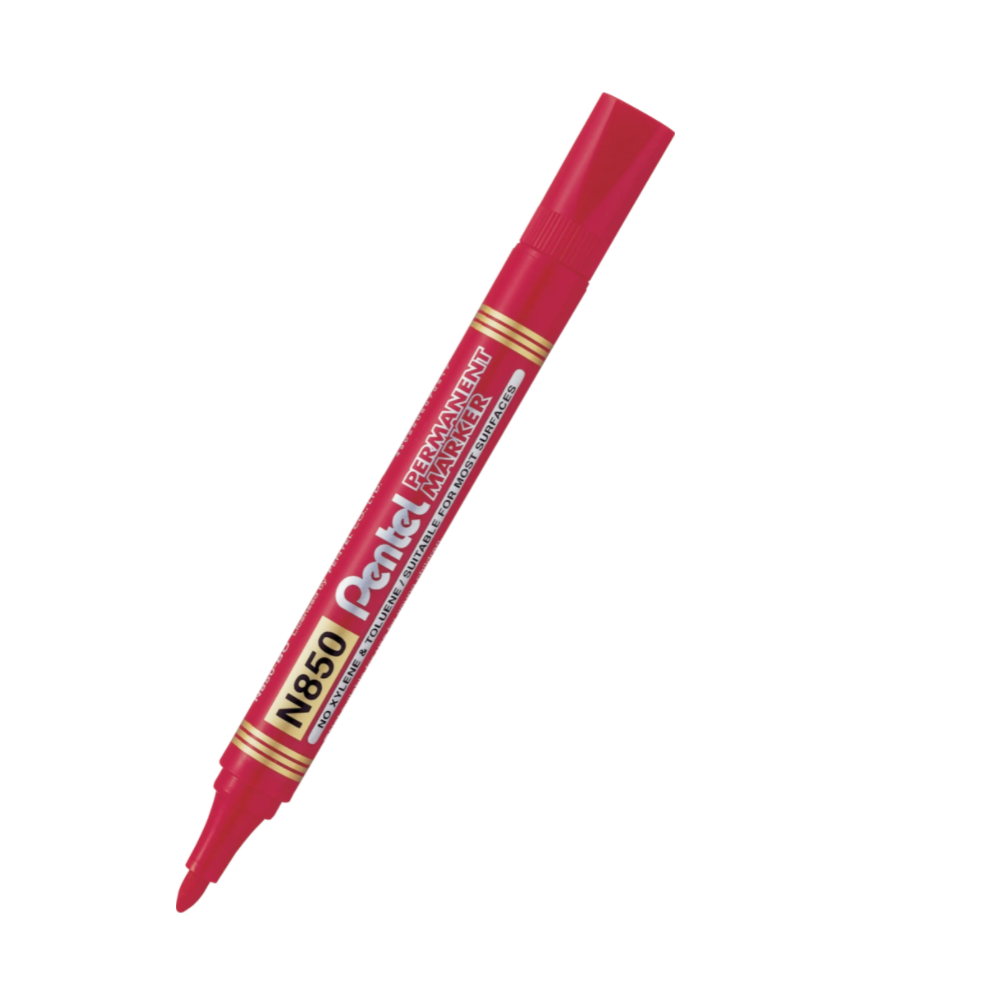 Marker permanentny N850 - Pentel - czerwony, 4,5 mm