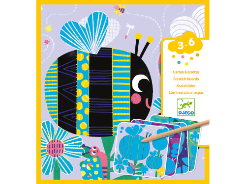 Scratch boards for children - Djeco - Insects, 4 sheets