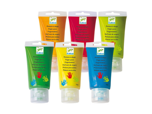 Set of finger paints for children - Djeco - 6 colors x 75 ml
