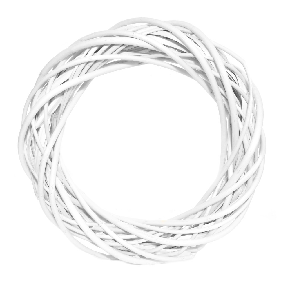 Braided wreath, base for garlands - white, 20 cm