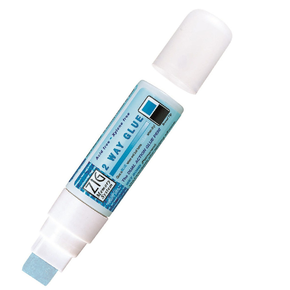 Kuretake Zig 2 Way Glue Pens Lot of 4 Tips 15mm Jumbo Chisel Fine Squeeze &  Roll