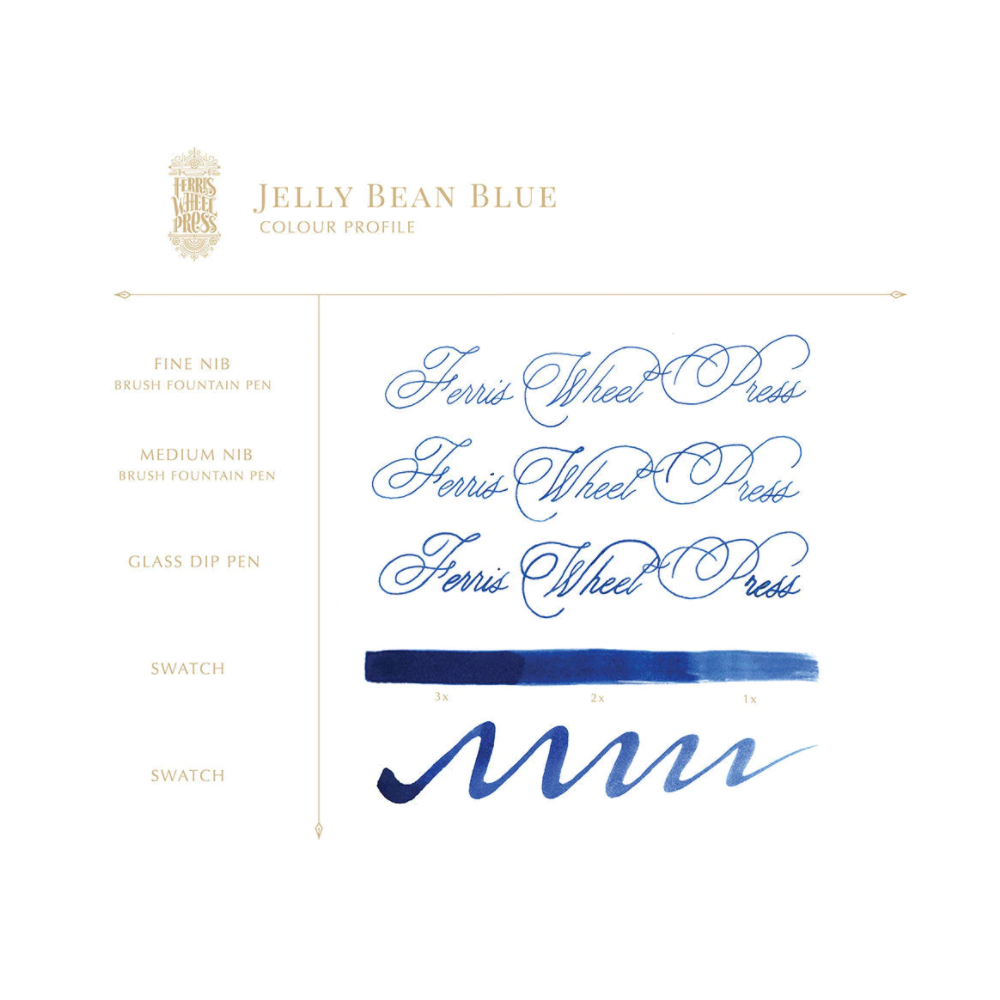 Calligraphy ink - Ferris Wheel Press - Jelly Bean Blue, 38 ml