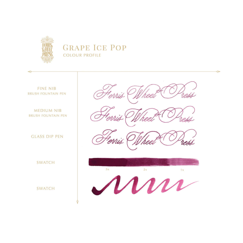 Calligraphy ink - Ferris Wheel Press - Grape Ice Pop, 38 ml
