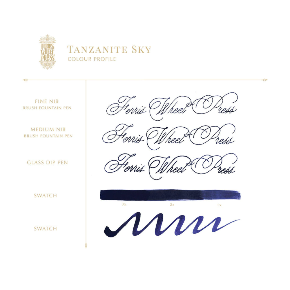 Calligraphy ink - Ferris Wheel Press - Tanzanite Sky, 38 ml