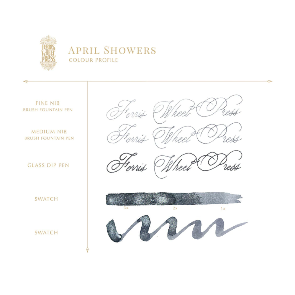 Calligraphy ink - Ferris Wheel Press - April Showers, 38 ml