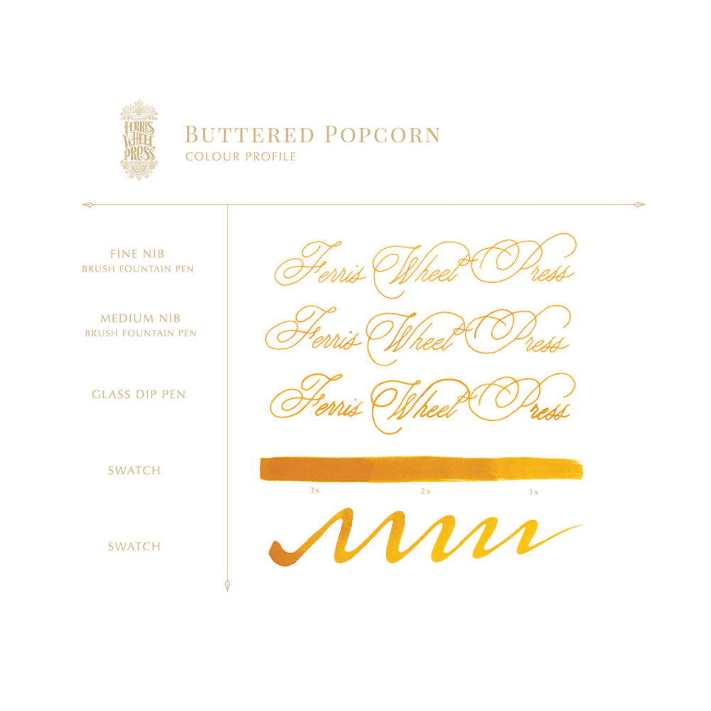 Calligraphy ink - Ferris Wheel Press - Buttered Popcorn, 38 ml