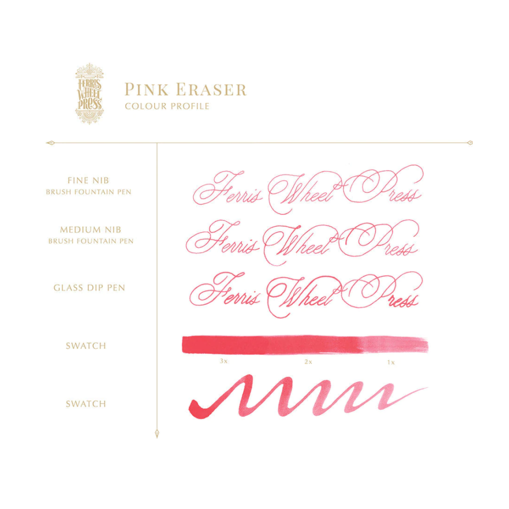 Calligraphy ink - Ferris Wheel Press - Pink Eraser, 38 ml