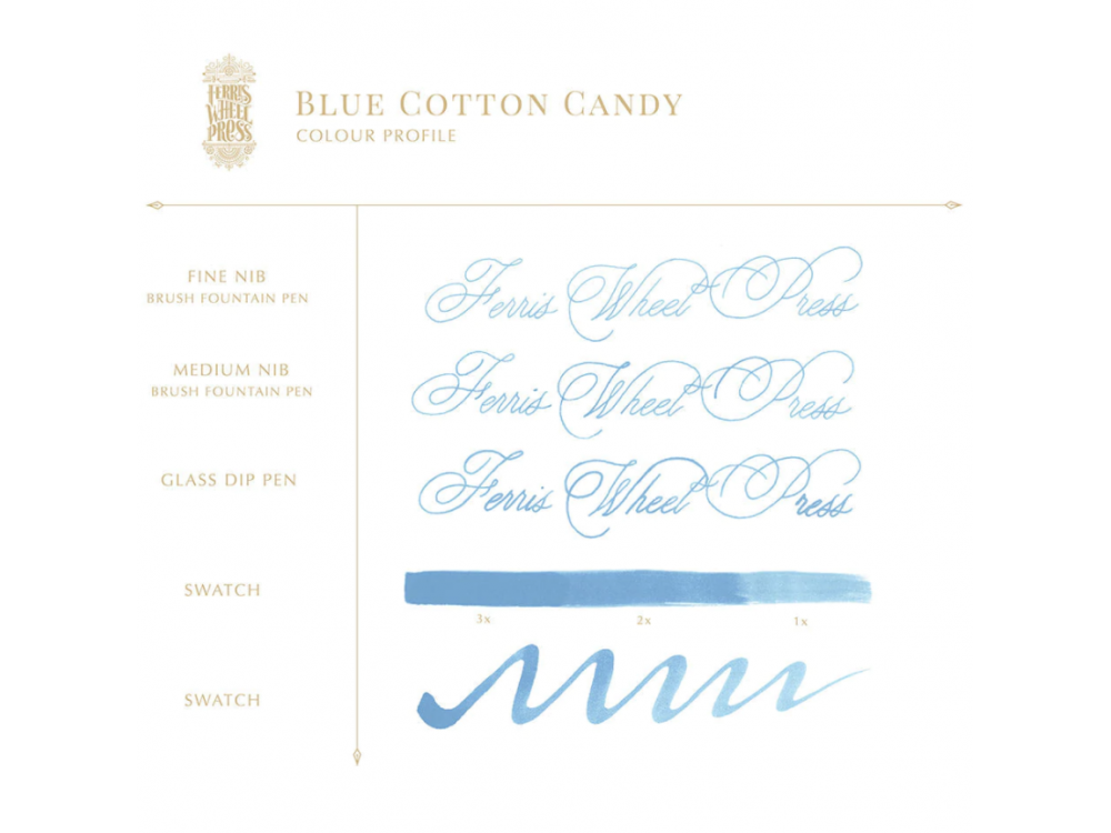 Calligraphy ink - Ferris Wheel Press - Blue Cotton Candy, 38 ml