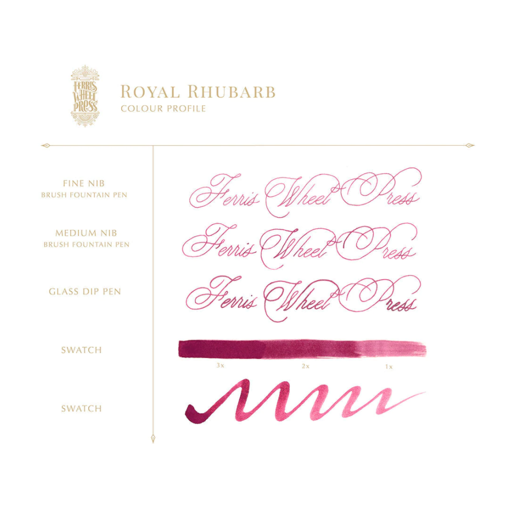 Calligraphy ink - Ferris Wheel Press - Royal Rhubarb, 38 ml