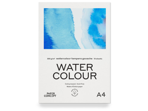 Blok do akwareli 100% Cotton - PaperConcept - A4 300 g 10 ark.