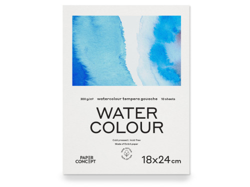 Blok do akwareli 100% Cotton - PaperConcept - 18 x 24 cm 300 g 10 ark.