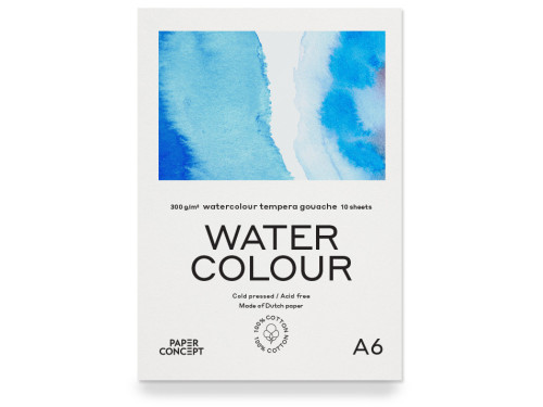 Blok do akwareli 100% Cotton - PaperConcept - A6 300 g 10 ark.